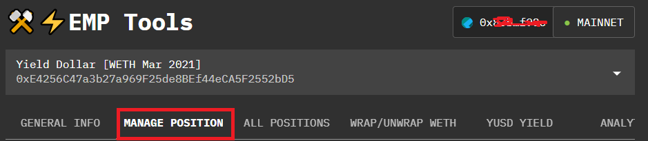 manage position tab